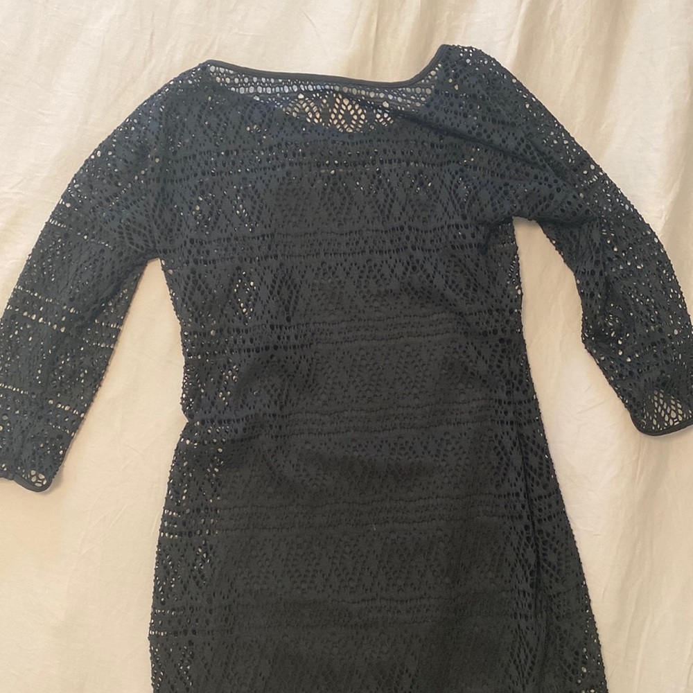 Express Black lace fitted dress